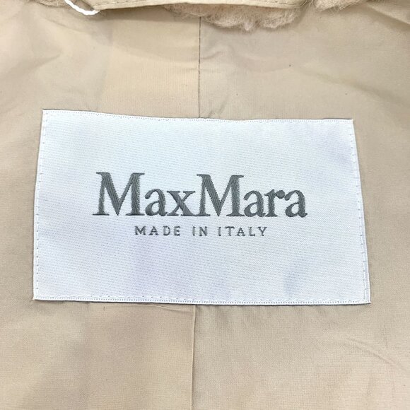Max Mara Beige Teddy Coat Womens Long Double-Breasted Wool Blend Made In Italy W - Picture 5 of 7